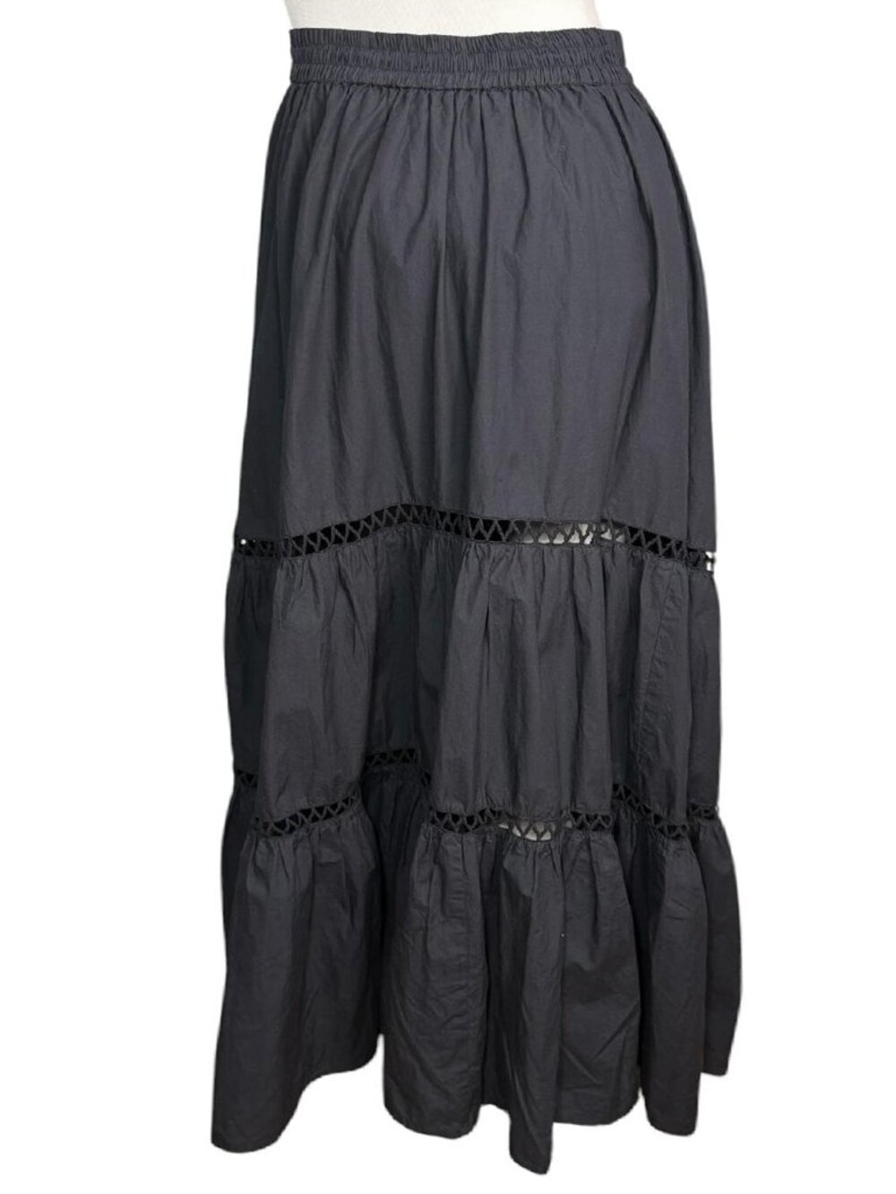 SOUTHERN FROCK Cotton Maxi Skirt With Crochet Tier Trim - Picture 4 of 8